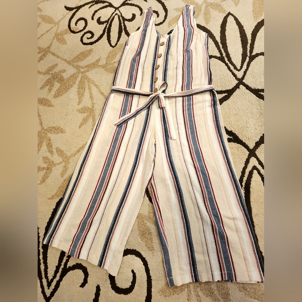 Lily Black Striped Sleeveless Jumpsuit - Picture 4 of 8